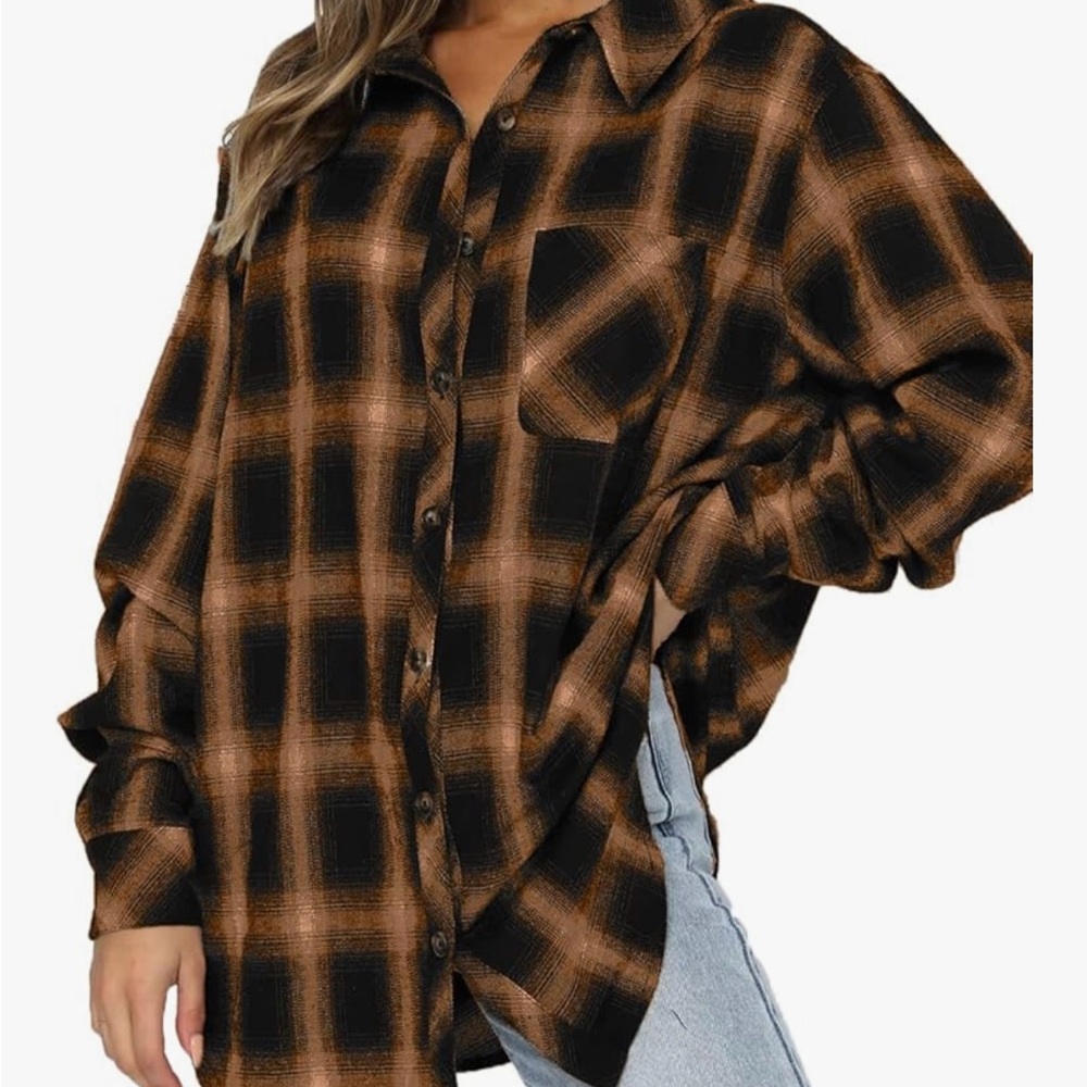 Plaid Button Down Shirt for Women